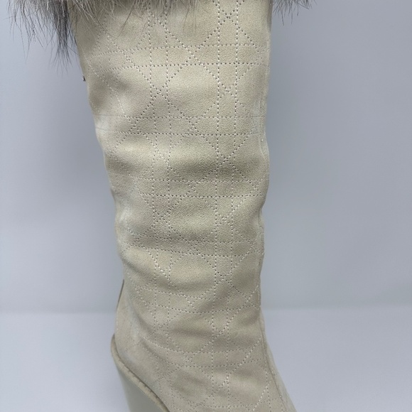 Dior Suede & Fox Fur Knee High Boots - Picture 4 of 16